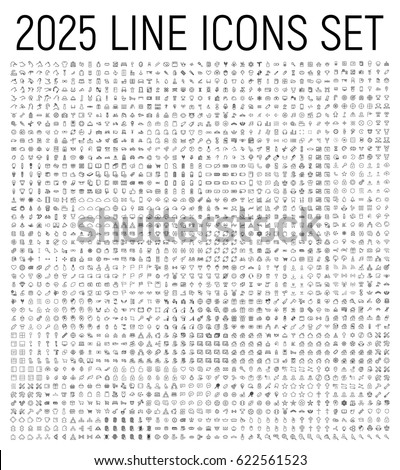 Exclusive 2025 thin line icons set. Big package of modern minimalistic pictograms for mobile UI/UX kit, infographics and web sites. High quality logistics, cruise, contact, cinema and other signs