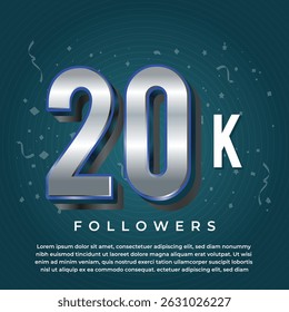 Exclusive 20K Followers Typography as Milestone Banner