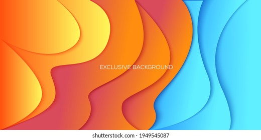 Exclusive 3D Wavy Background. Dynamic Effect. Abstract Vector Illustration. Design Template. Modern Pattern.