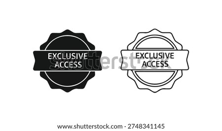 Exclusive Access Badge Icon - Premium Content, VIP Membership, Restricted Entry, and Special Privilege Symbol.