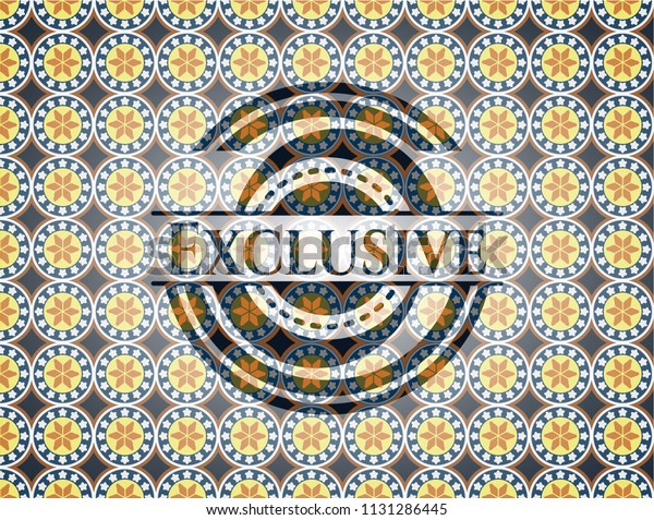 Exclusive Arabic Badge Background Arabesque Decoration Stock