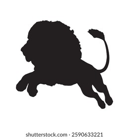 Exclusive Attacking Lion Silhouette for Limited Edition and Custom Artwork - Lion Vector - Lion Icon
