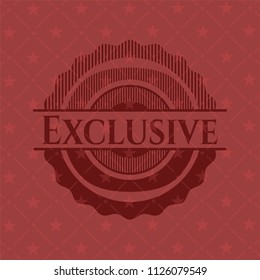 Exclusive badge with red background