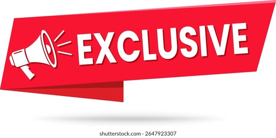 Etiqueta exclusiva de Megafone de Banner para promoções, vendas e anúncios - emblema da oferta especial, elemento web ou design de modelo.