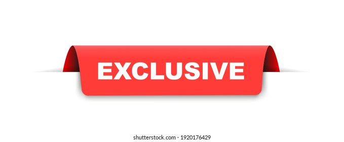 exclusive banner template. exclusive ribbon label sign
