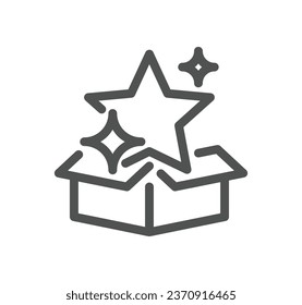 Exclusive benefit related icon outline and linear vector.