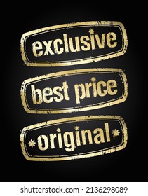 Exclusive, best price and original - vector rubber stamps golden imprints collection