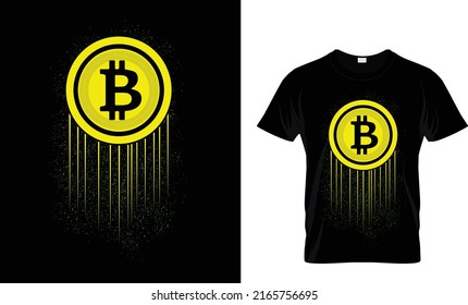 Exclusive Bitcoin.Cryptocurrency T-Shirt Design Template.