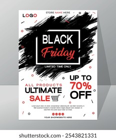 Exclusivo Black Friday Oferece Apenas Tempo Limitado; Todos Os Produtos Última Venda - Até 70% | Projeto do folheto | Modelos