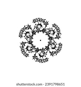 ilustración de diseño vectorial de mandala negra exclusiva