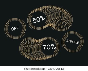 Ilustración vectorial plana de venta en negro exclusiva