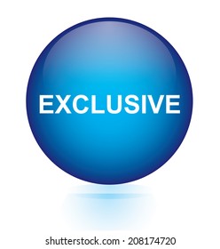 Exclusive blue circular button