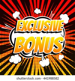 Exclusive bonus comic book bubble text retro style