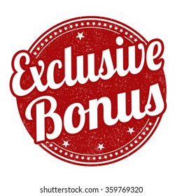 Exclusive bonus grunge rubber stamp on white background, vector illustration