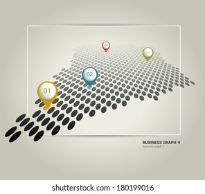Exclusive business flat graph.Trend chart can be used for info graphics presentation, catalog design, annual report, brochure layout, web page, cover concept. Minimalistic progressive diagram,scheme. 