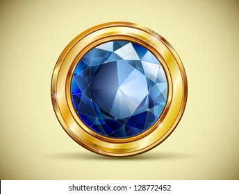 Exclusive buttons for sites with a diamond and gold frame. Wedding decorations. Vector.