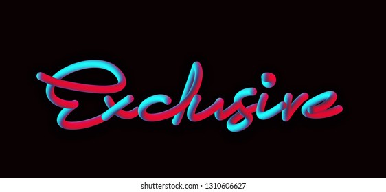 Exclusive Calligraphic 3d Pipe Style Text Vector illustration Design - Vector - Vector 
