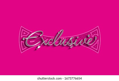 Exclusive Calligraphic 3d Style Text Vector illustration Design.