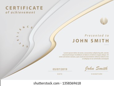 Exclusive Certificate of Achievement with Abstract Cream and Gold Design