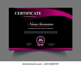 Exclusive certificate design template concept