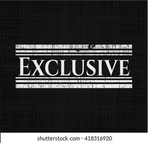 Exclusive chalk emblem written on a blackboard