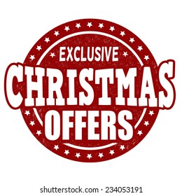 Exclusive Christmas sale grunge rubber stamp on white background, vector illustration