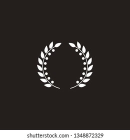 Exclusive circular laurel foliate, wreaths and wheat symbo of an award, nobility, heraldry, achievement, nomination. Vector illustration in isolated black background