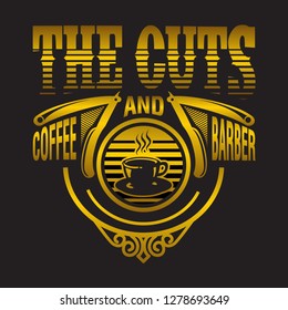 exclusive coffee and barber shop logo