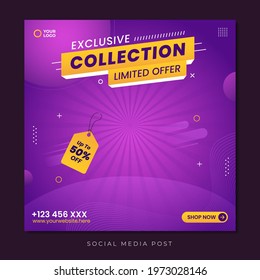 Exclusive collection social media promotion banner template
