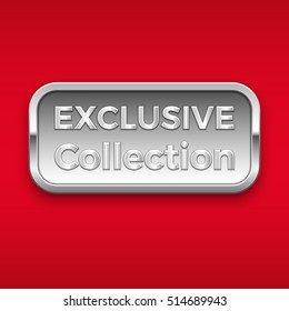 Exclusive collection vector badge, silver