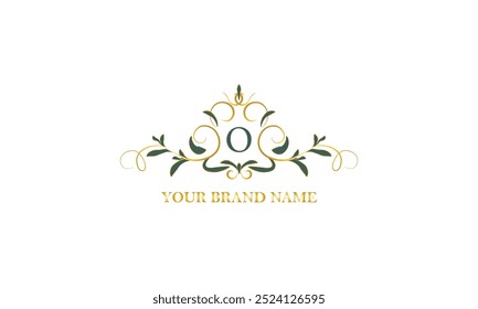 Exclusive color monogram with initial letter O. Vector illustration of company brand, emblem for restaurant, royalty, boutique