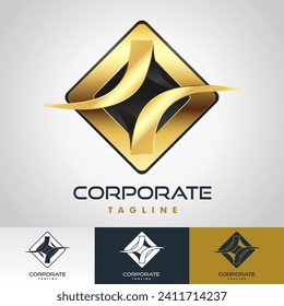 Exclusive company logo golden black swash