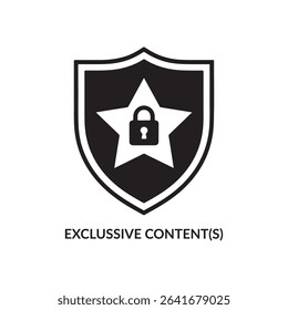 Exclusive content protected star shield icon