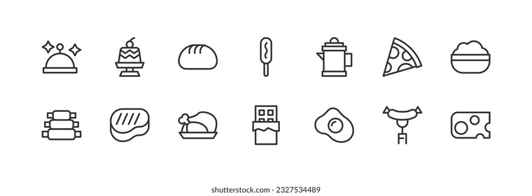 Exclusive cook thin line icons set. Big package of modern minimalistic pictograms for mobile UIUX kit, infographics and web sites