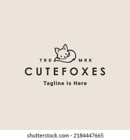 Exclusive Cute foxes logo vector design