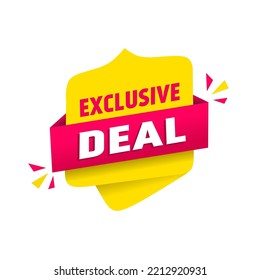 Exclusive deal banner design template. Business concept. Flat style vector illustration.