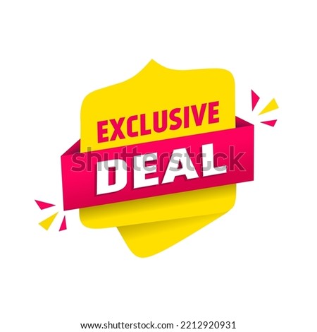 Exclusive deal banner design template. Business concept. Flat style vector illustration.