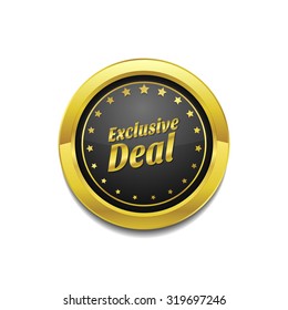 Exclusive Deal Golden Vector Icon Button