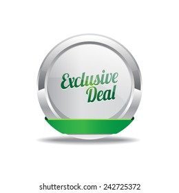 Exclusive Deal Green Vector Icon Button