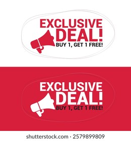 Exclusive deal label design sign