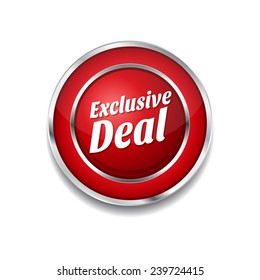Exclusive Deal Red Vector Icon Button