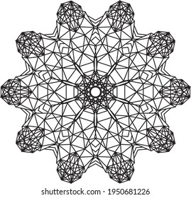 Exclusive Design Of Artistic Circular Mandala Patterns With All Points Connecting To Each Other.