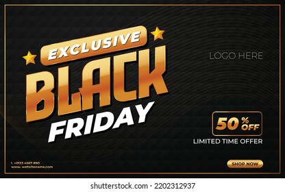 Exclusive design Black Friday Sale for social media, poster or flyer design vector template with confetti and stars. web banner label special offer