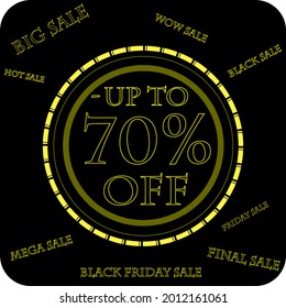 Exclusive design illustration of a discount tag with a special sticker for a sale offer. Promo black friday discount offer for design mock up.