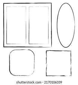 Exclusive different frames. Frames, figures from double lines. stock image.