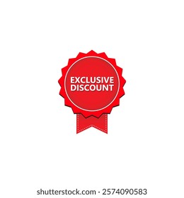 EXCLUSIVE DISCOUNT label, Banner tag, for advertising, promotion, retail, website, graphic design project, app design or online store. Vector design template.