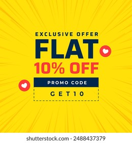exclusive discount voucher code template get 10 percent off vector