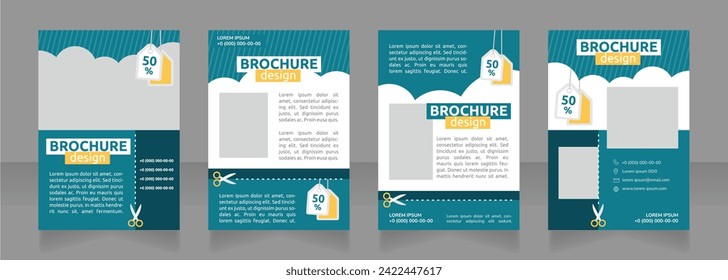 Exclusive discounts on airfare and flight blank brochure design. Template set with copy space for text. Premade corporate reports collection. Editable 4 paper pages. Ubuntu Bold, Regular fonts used