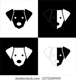 Exclusive Dog Negative Space Logo In Background Black And White
