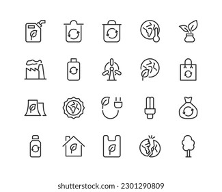 Exclusive eco thin line icons set. Big package of modern minimalistic pictograms for mobile UIUX kit, infographics and web sites